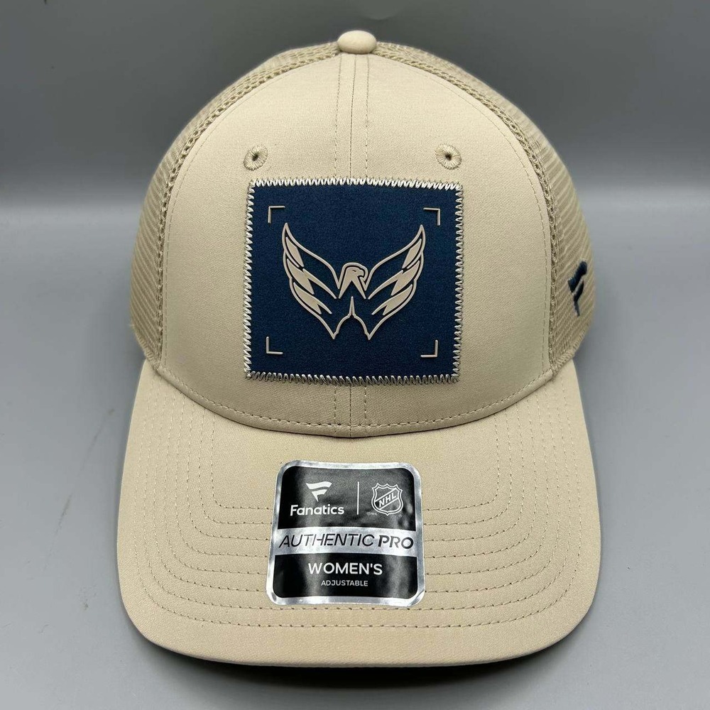 Washington Capitals Trucker Hat Women Beige NHL Fanatics Snap Back Cap